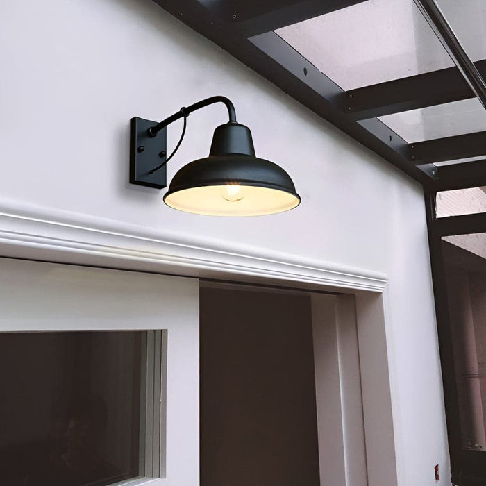 Vintage LED Outdoor Wall Sconce with High-Temperature Painted Iron Lampshade, Ideal for Villas, Gardens, and Community Gates, Relaxing Atmosphere-ErisView-4