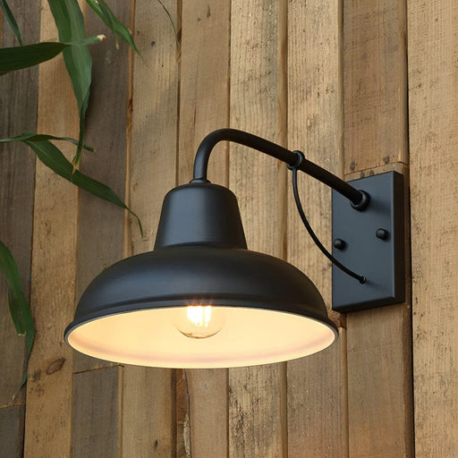Vintage LED Outdoor Wall Sconce with High-Temperature Painted Iron Lampshade, Ideal for Villas, Gardens, and Community Gates, Relaxing Atmosphere-ErisView-1