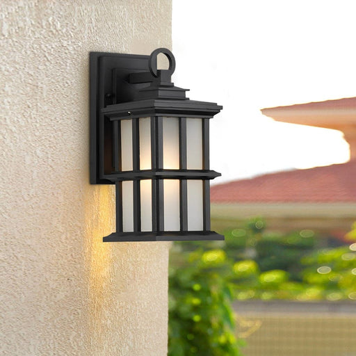 Vintage Retro Square Outdoor Wall Sconce, Die-Cast Aluminum, Rustproof, High Light Transmittance for Yards, Gardens, Porches, and Patios-ErisView-1