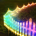 Wave Shaped Solar LED Lighted Garden Fence with Warm White & Colored Lights, Solar or 110V Power Options, Remote Control, Easy Installation-ErisView-12