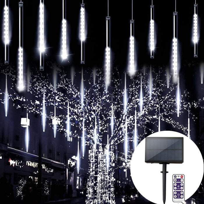 Weather-Resistant LED Meteor Shower Lights for Outdoor Holiday Decoration, Auto On/Off, Solar-Powered, Perfect for All Climates-ErisView-2