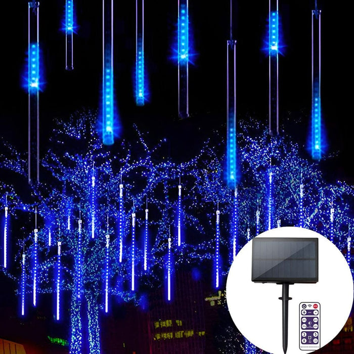 Weather-Resistant LED Meteor Shower Lights for Outdoor Holiday Decoration, Auto On/Off, Solar-Powered, Perfect for All Climates-ErisView-4