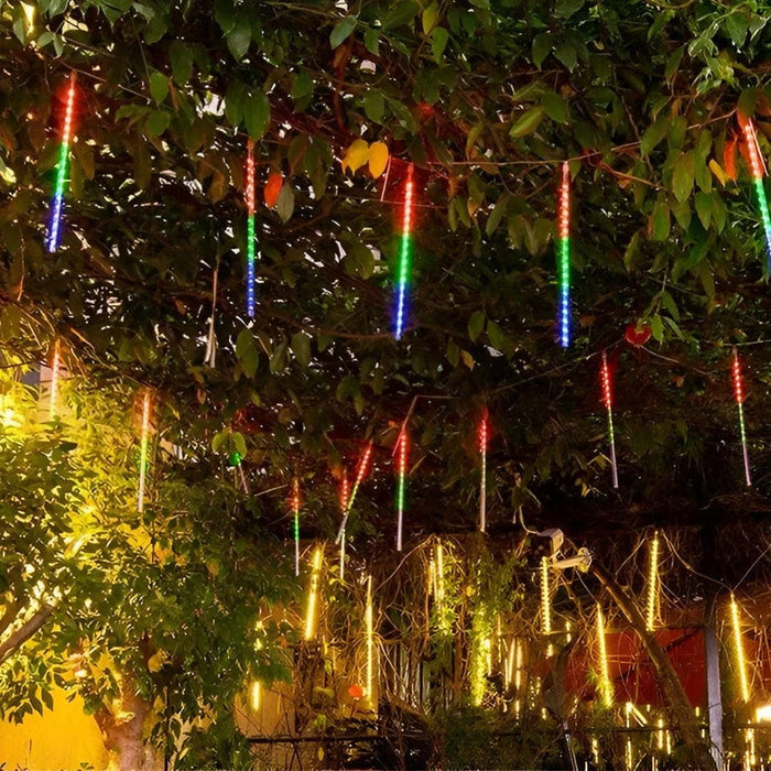 Weather-Resistant LED Meteor Shower Lights for Outdoor Holiday Decoration, Auto On/Off, Solar-Powered, Perfect for All Climates-ErisView-8