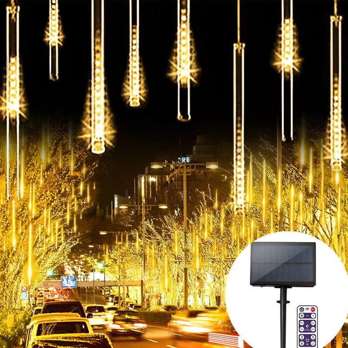 Weather-Resistant LED Meteor Shower Lights for Outdoor Holiday Decoration, Auto On/Off, Solar-Powered, Perfect for All Climates-ErisView-14