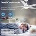 White 52 in. Ceiling Fan with Light, Reversible Quiet Ceiling Fans, Modern Decorative Ceiling Fans for Living Room Bedroom Bedroom Dining Room-4-ErisView