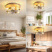White Caged Ceiling Fan with Lights Remote, Farmhouse Modern 360¡ã Oscillating Ceiling Fan, Low Profile Flush Mount Ceiling Fan for Bedroom Dining Room-9-ErisView