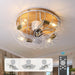 White Caged Ceiling Fan with Lights Remote, Farmhouse Modern 360¡ã Oscillating Ceiling Fan, Low Profile Flush Mount Ceiling Fan for Bedroom Dining Room-1-ErisView