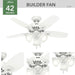 White Ceiling Fan with LED Light Kit and Pull Chain, Ceiling Hugger Ceiling Fan with Light-2-ErisView