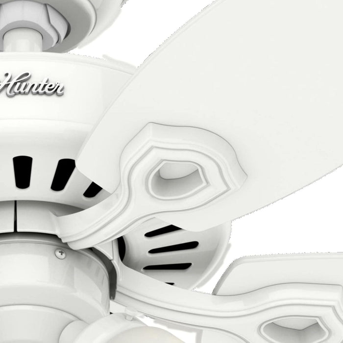 White Ceiling Fan with LED Light Kit and Pull Chain, Ceiling Hugger Ceiling Fan with Light-5-ErisView