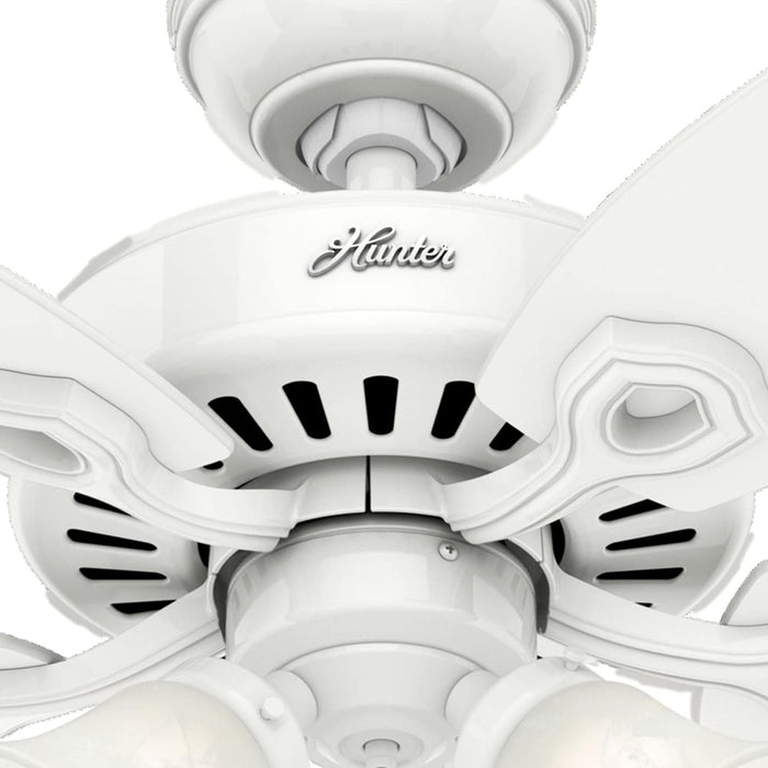 White Ceiling Fan with LED Light Kit and Pull Chain, Ceiling Hugger Ceiling Fan with Light-6-ErisView