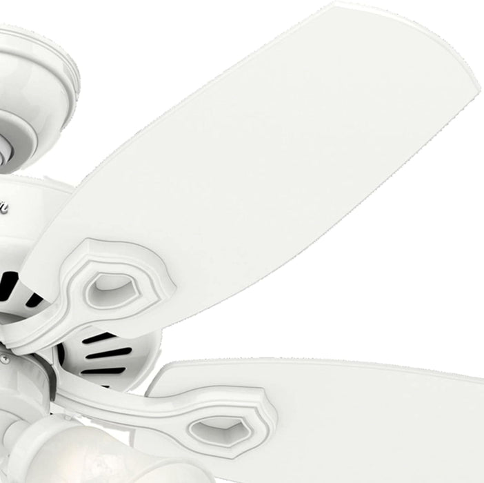 White Ceiling Fan with LED Light Kit and Pull Chain, Ceiling Hugger Ceiling Fan with Light-7-ErisView