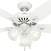 White Ceiling Fan with LED Light Kit and Pull Chain, Ceiling Hugger Ceiling Fan with Light-1-ErisView