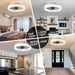 White Ceiling Fan with LED Light and Remote Control, Dimmable Ceiling Fan for Living Room Bedroom Dining Room-ErisView
