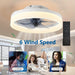 White Ceiling Fan with LED Light and Remote Control, Dimmable Ceiling Fan for Living Room Bedroom Dining Room-ErisView