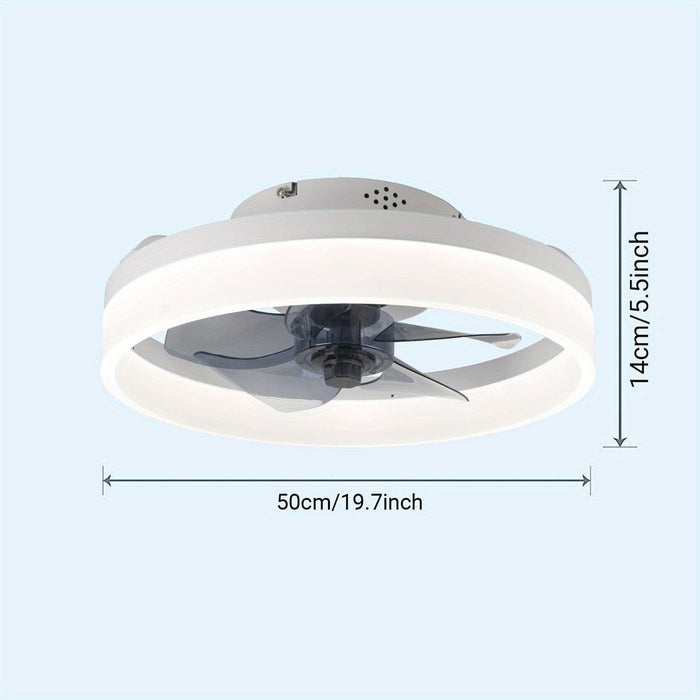 White Ceiling Fan with LED Light and Remote Control, Dimmable Ceiling Fan for Living Room Bedroom Dining Room-ErisView