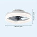 White Ceiling Fan with LED Light and Remote Control, Dimmable Ceiling Fan for Living Room Bedroom Dining Room-ErisView