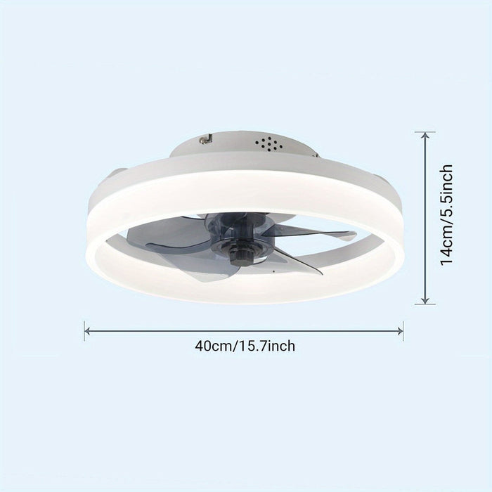 White Ceiling Fan with LED Light and Remote Control, Dimmable Ceiling Fan for Living Room Bedroom Dining Room-ErisView