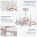 White Chandelier Ceiling Fan with Lights and Remote, Farmhouse Industrial Ceiling Fans, Wagon Wheel Ceiling Fan for Bedroom Dining Room Kitchen Living Room-7-ErisView