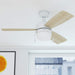 White Contemporary Ceiling Fan with Light, Indoor LED Ceiling Fan with Pull Chain, Reversible Fan for Summer Winter-2-ErisView