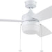 White Contemporary Ceiling Fan with Light, Indoor LED Ceiling Fan with Pull Chain, Reversible Fan for Summer Winter-8-ErisView