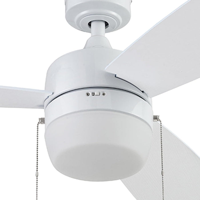 White Contemporary Ceiling Fan with Light, Indoor LED Ceiling Fan with Pull Chain, Reversible Fan for Summer Winter-9-ErisView