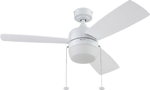 White Contemporary Ceiling Fan with Light, Indoor LED Ceiling Fan with Pull Chain, Reversible Fan for Summer Winter-1-ErisView