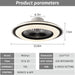 White Dimmable Flush Mount Ceiling Fan without Blades, Low Profile Flush Mount Enclosed Ceiling Fan with Light and APP Control-10-ErisView