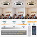 White Dimmable Flush Mount Ceiling Fan without Blades, Low Profile Flush Mount Enclosed Ceiling Fan with Light and APP Control-11-ErisView