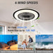 White Dimmable Flush Mount Ceiling Fan without Blades, Low Profile Flush Mount Enclosed Ceiling Fan with Light and APP Control-12-ErisView