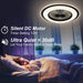 White Dimmable Flush Mount Ceiling Fan without Blades, Low Profile Flush Mount Enclosed Ceiling Fan with Light and APP Control-13-ErisView