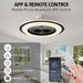 White Dimmable Flush Mount Ceiling Fan without Blades, Low Profile Flush Mount Enclosed Ceiling Fan with Light and APP Control-14-ErisView