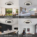 White Dimmable Flush Mount Ceiling Fan without Blades, Low Profile Flush Mount Enclosed Ceiling Fan with Light and APP Control-17-ErisView