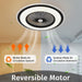 White Dimmable Flush Mount Ceiling Fan without Blades, Low Profile Flush Mount Enclosed Ceiling Fan with Light and APP Control-24-ErisView