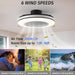 White Dimmable Flush Mount Ceiling Fan without Blades, Low Profile Flush Mount Enclosed Ceiling Fan with Light and APP Control-4-ErisView