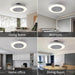 White Dimmable Flush Mount Ceiling Fan without Blades, Low Profile Flush Mount Enclosed Ceiling Fan with Light and APP Control-7-ErisView