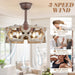 White Fandelier Ceiling Fan with Lights and Remote, Small Caged Farmhouse Vintage Rustic Ceiling Fans, Boho Chandelier Fan, Bladeless Ceiling Fan-6-ErisView
