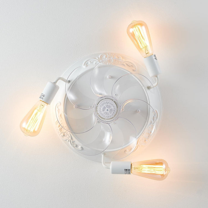 White Farmhouse Ceiling Fan with Lights Remote, Low Profile Flush Mount Ceiling Fan for Kitchen Bedroom Living Room-8-ErisView