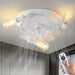 White Farmhouse Ceiling Fan with Lights Remote, Low Profile Flush Mount Ceiling Fan for Kitchen Bedroom Living Room-1-ErisView