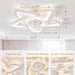 White Flower Ceiling Fan with Remote, Bedroom Ceiling Fans with Lights, Small Modern Low Profile Ceiling Fan, Flush Mount Ceiling Light Fixture-5-ErisView