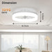 White Flush Mount Ceiling Fans with Lights, Ceiling Fan on Low Ceiling with Lights and Remote, Fandelier Ceiling Fan, Dimmable Bladeless LED Fan Light-6-ErisView
