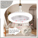 White LED Ceiling Fan with Lights and Remote Control, Dimmable Modern Fan Light for Living Room Dining Room Bedroom Office -2-ErisView