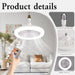 White LED Ceiling Fan with Lights and Remote Control, Dimmable Modern Fan Light for Living Room Dining Room Bedroom Office -5-ErisView