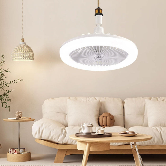White LED Ceiling Fan with Lights and Remote Control, Dimmable Modern Fan Light for Living Room Dining Room Bedroom Office -6-ErisView