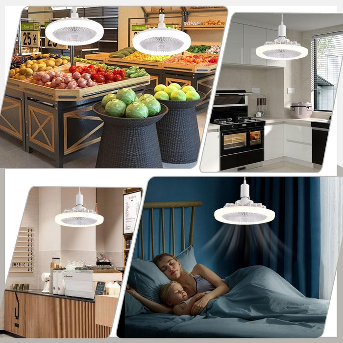 White LED Ceiling Fan with Lights and Remote Control, Dimmable Modern Fan Light for Living Room Dining Room Bedroom Office -7-ErisView