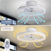 White LED Low Profile Ceiling Fan with Light, Flush Mount Bladeless Ceiling Fan with Remote Control, Dimmable Reversible Quiet Ceiling Fans -4-ErisView