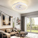 White LED Low Profile Ceiling Fan with Light, Flush Mount Bladeless Ceiling Fan with Remote Control, Dimmable Reversible Quiet Ceiling Fans -9-ErisView