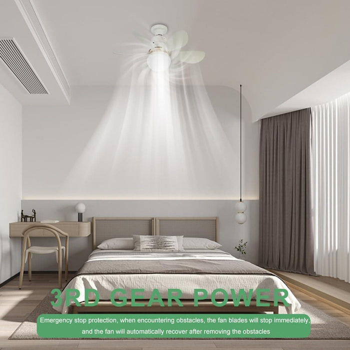 White Lightweight Ceiling Fan, High Speed Remote Control Fan, Low Profile Ceiling Fanlight for Bedroom Living Room Kitchen Offices-3-ErisView