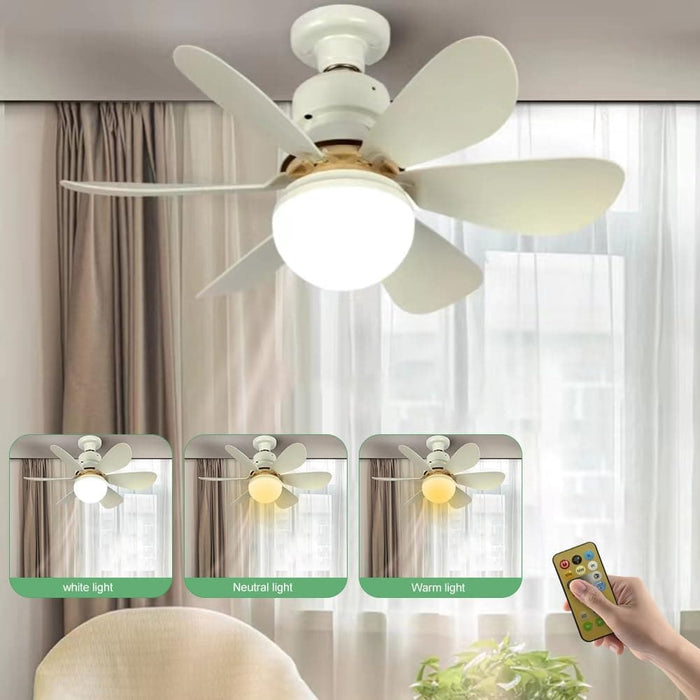 White Lightweight Ceiling Fan, High Speed Remote Control Fan, Low Profile Ceiling Fanlight for Bedroom Living Room Kitchen Offices-6-ErisView