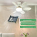 White Lightweight Ceiling Fan, High Speed Remote Control Fan, Low Profile Ceiling Fanlight for Bedroom Living Room Kitchen Offices-7-ErisView