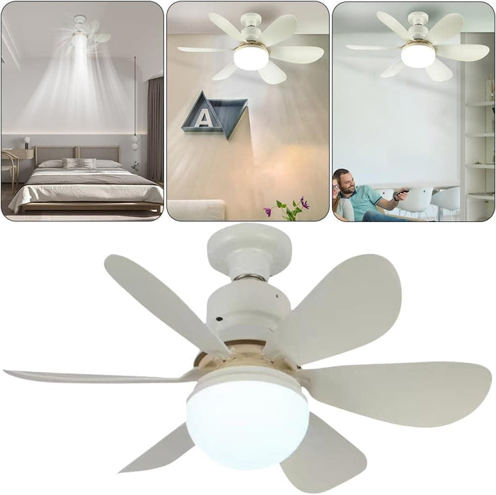 White Lightweight Ceiling Fan, High Speed Remote Control Fan, Low Profile Ceiling Fanlight for Bedroom Living Room Kitchen Offices-9-ErisView